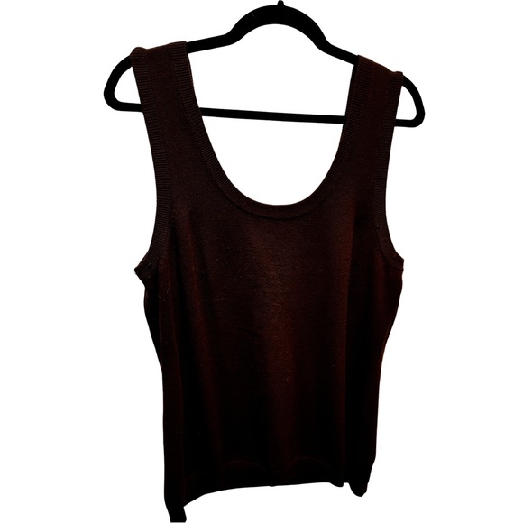 2 piece Karen Kane brown cardigan set - sweater size M, tank size M, teal beads - Picture 8 of 9